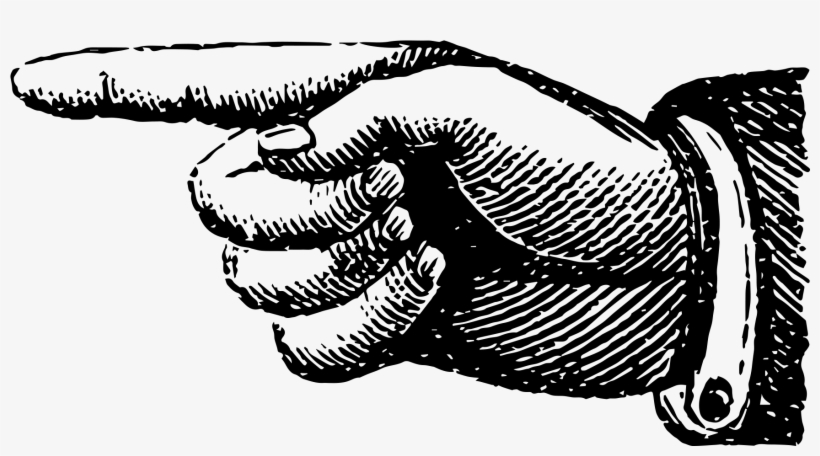 Take Me Back To The Hamper Selection Page - Vintage Pointing Finger, transparent png