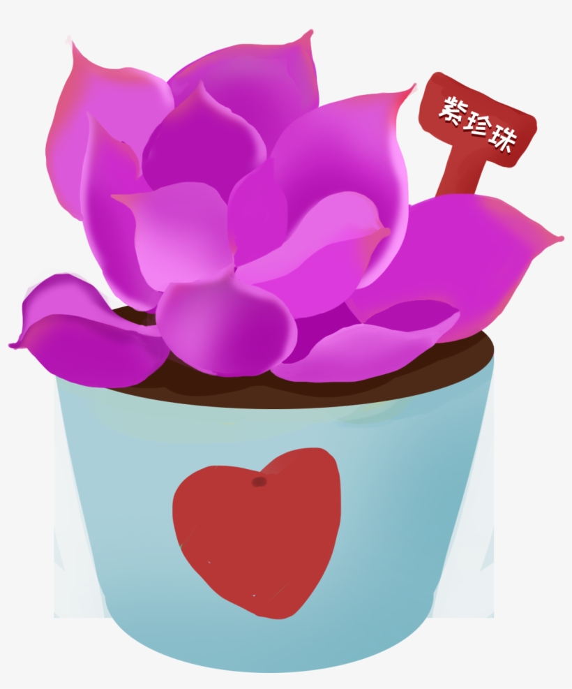 Potted Fleshy Plants Hand Painted Png And Psd - Flowerpot, transparent png