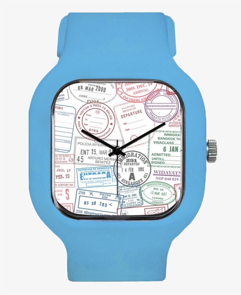 Passport Stamps - Analog Watch, transparent png