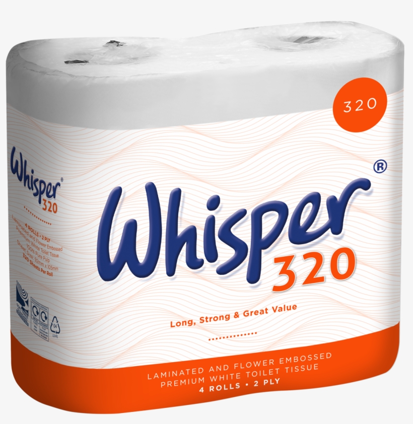 Offering 320 Sheets The Longest Roll Within The Whisper - Toilet Paper, transparent png