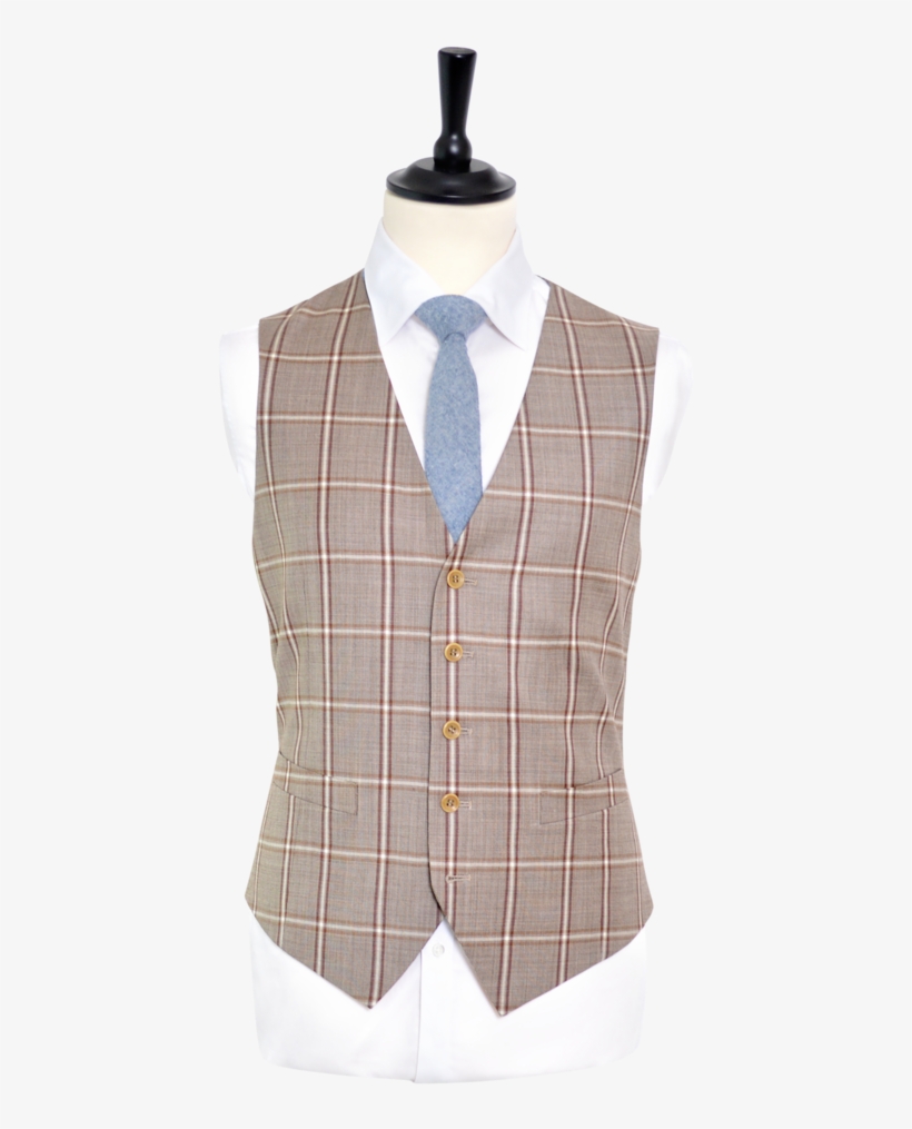 Two Shades Of Brown Window Pane Suit - Formal Wear, transparent png