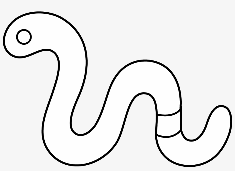 Cute Worm Line Art - Earthworm Icon White Png, transparent png