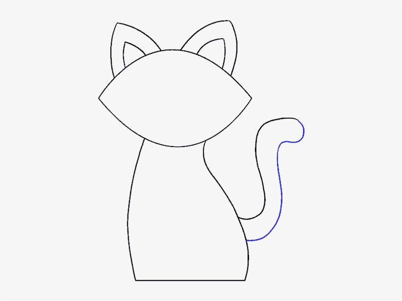 How To Draw Simple Cat - Drawing, transparent png