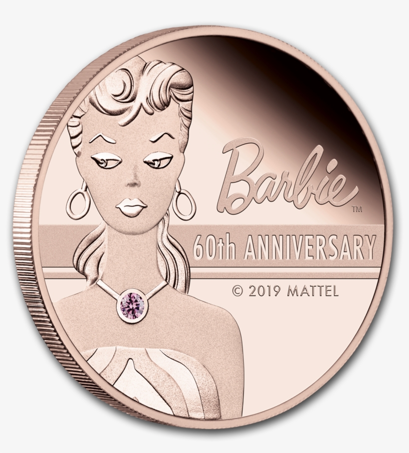 2019 Tuvalu 2 Oz Rose Gold 60th Anniversary Barbie™ - Barbie 60th Anniversary 2019, transparent png