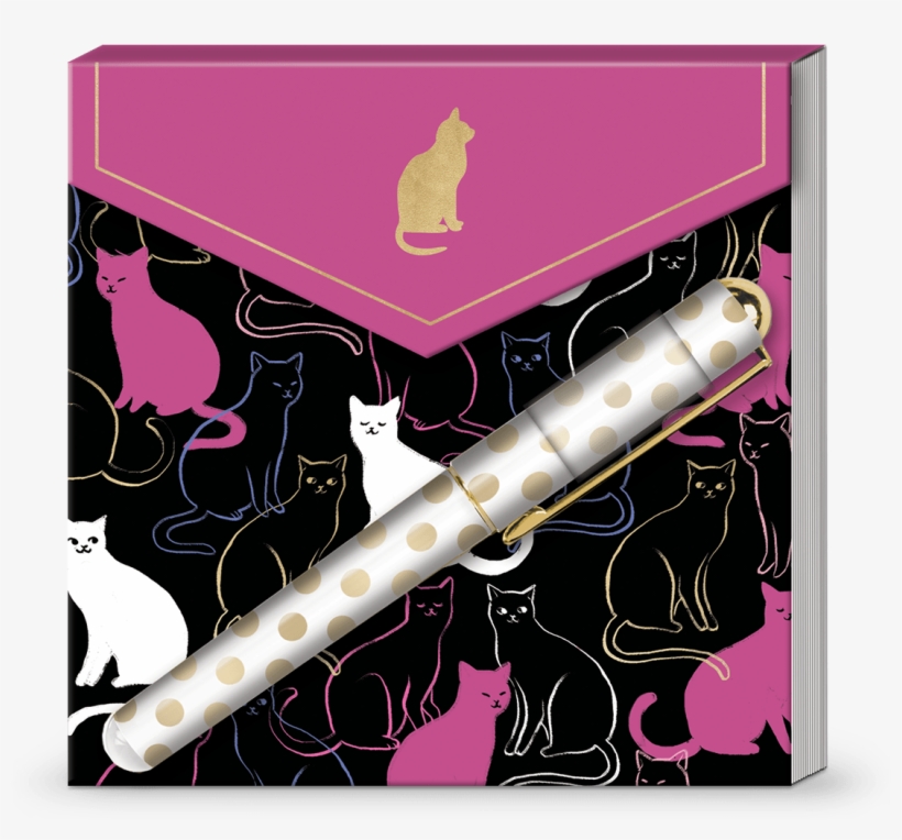 Cat Silhouette Matchbook Note Pad With Pen - Piccolo, transparent png