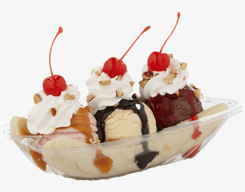 Ice Cream Banana Split Transparent, transparent png
