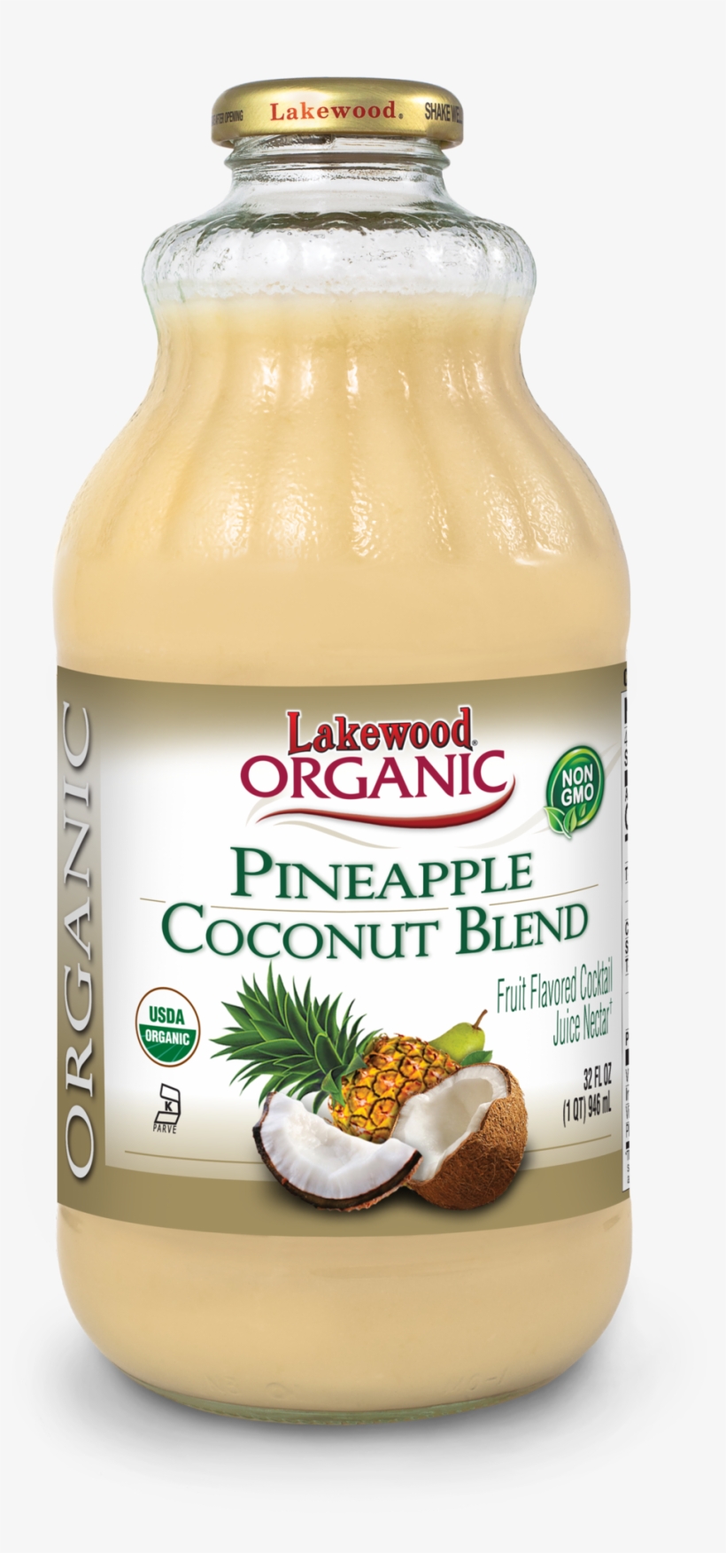 Lakewood Organic Pineapple Coconut Juice Blend, 32 - Pure Juice Raw, transparent png