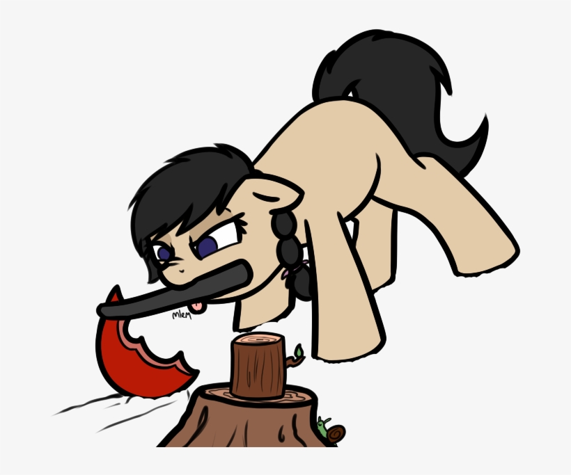 Neuro, Axe, Braid, Earth Pony, Female, Log, Mare, Mlem, - Cartoon, transparent png