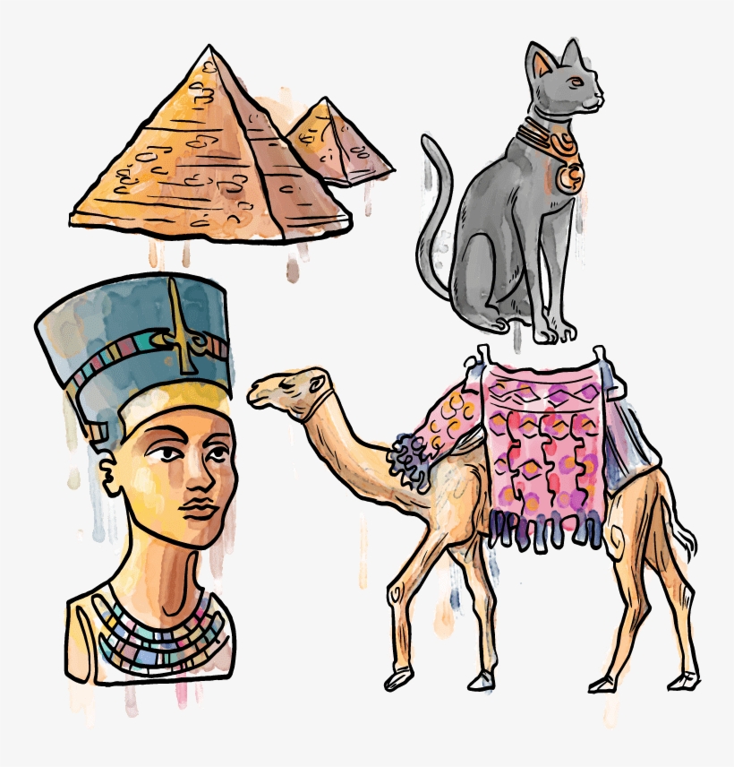 Pharaoh - Egyptian Camel Drawing, transparent png