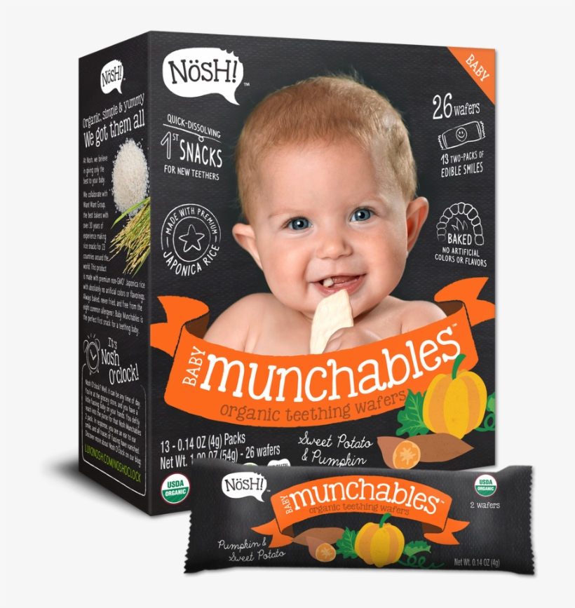 Baby Munchables Teething Wafers, Sweet Potato & Pumpkin - Nosh Baby Munchables, transparent png