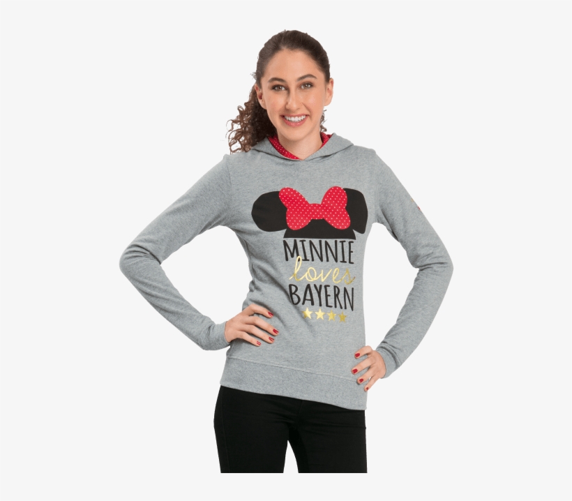 Hoodie Lady Disney Minnie Mouse - Long-sleeved T-shirt, transparent png