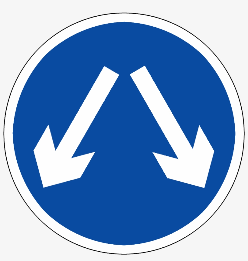 Sing Splitway - Approaching Traffic On Both Sides Sign, transparent png