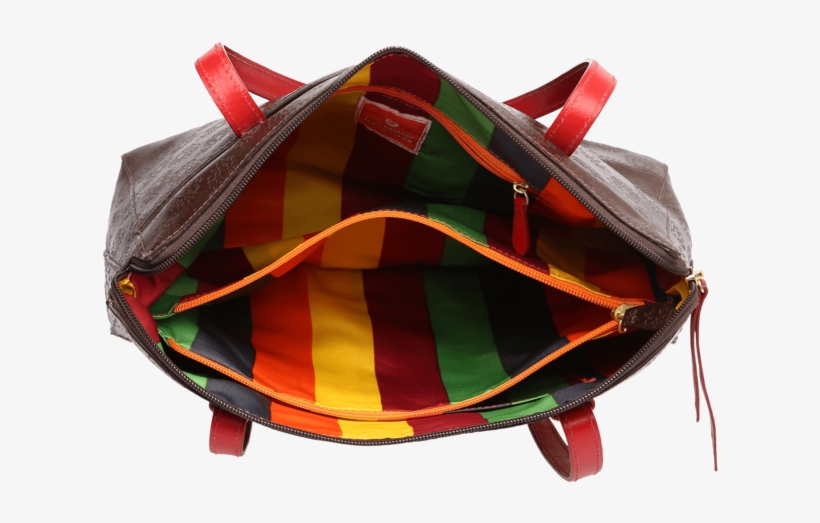 Womens Sitar Leather Zipper Closure Shoulder Bag - Tote Bag, transparent png