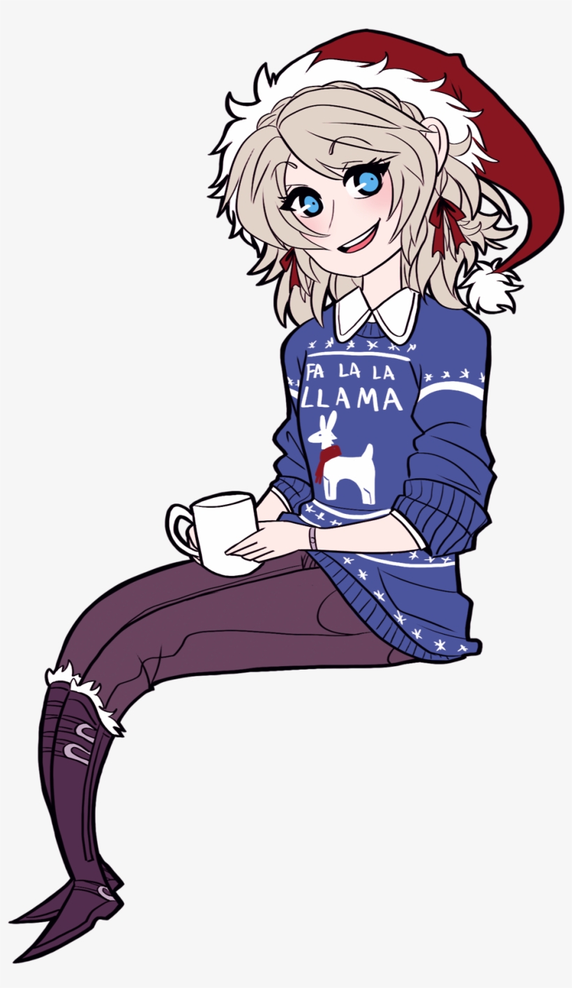 “ It's Ya Girl Luna In An Ugly Christmas Sweater - Anime Christmas Sweater Drawing, transparent png