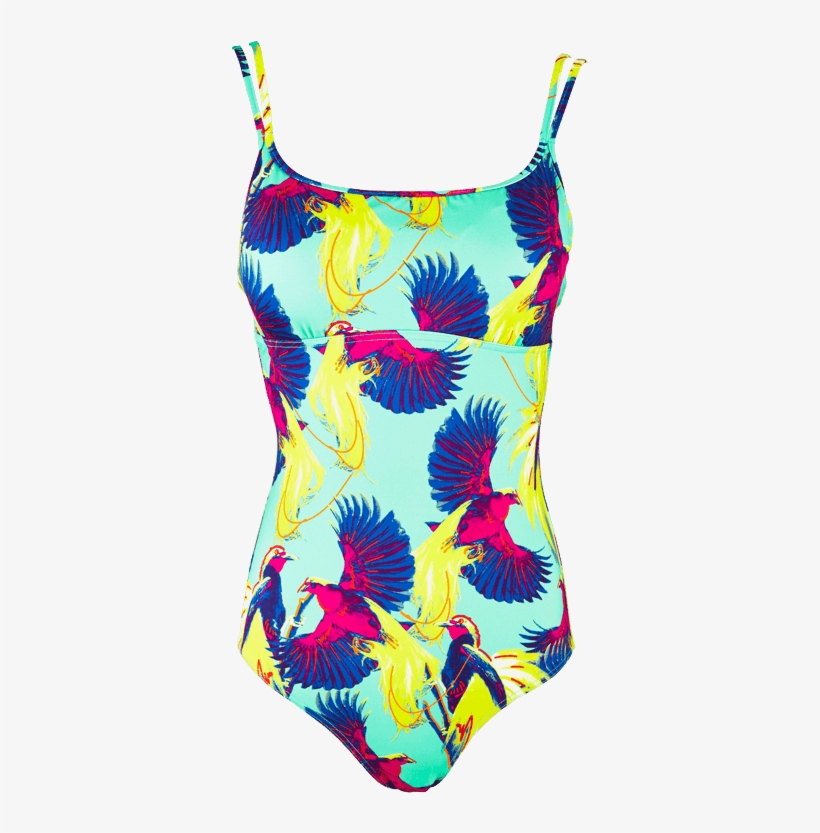 Women Round Neckline One Piece Swimsuit Birds Of Paradise - Swimsuit, transparent png