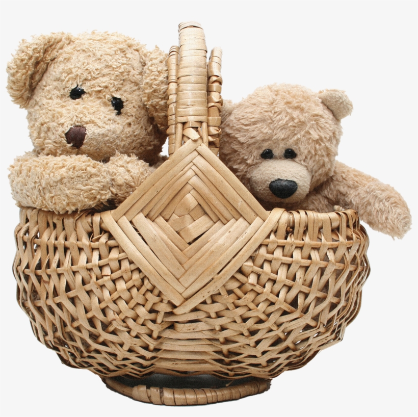 Two Teddy Bear In Basket - Teddy Bear, transparent png