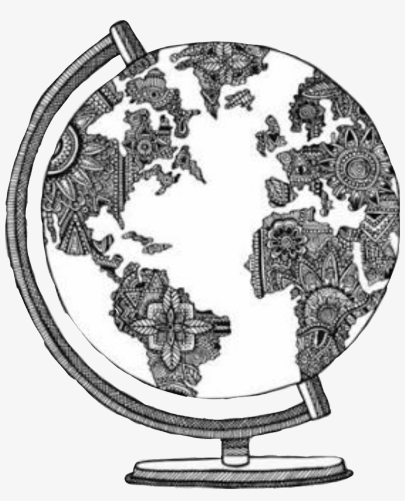 Mundo Sticker - World Sketch Png, transparent png