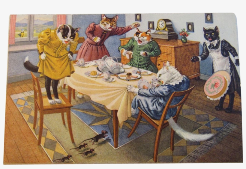 Alfred Mainzer Dressed Cats Postcard Max Kunzli Illustrated - Cat, transparent png