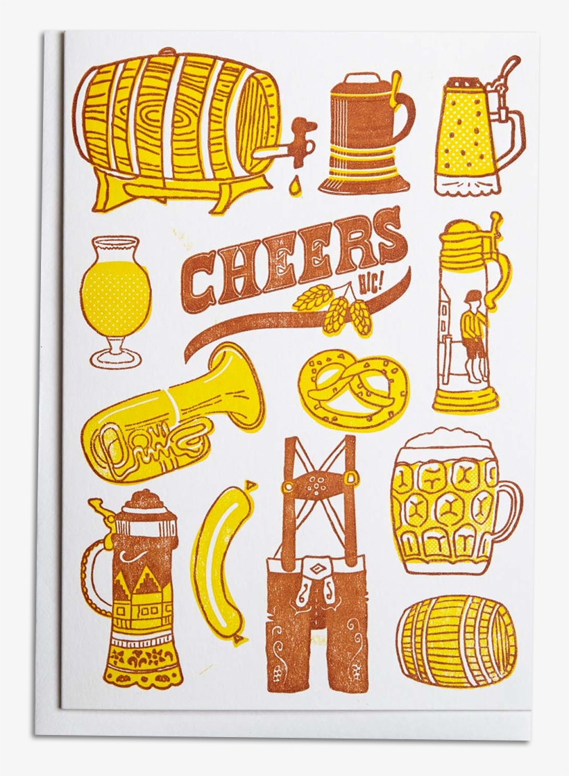 Cheers Beer Letterpress - Illustration, transparent png