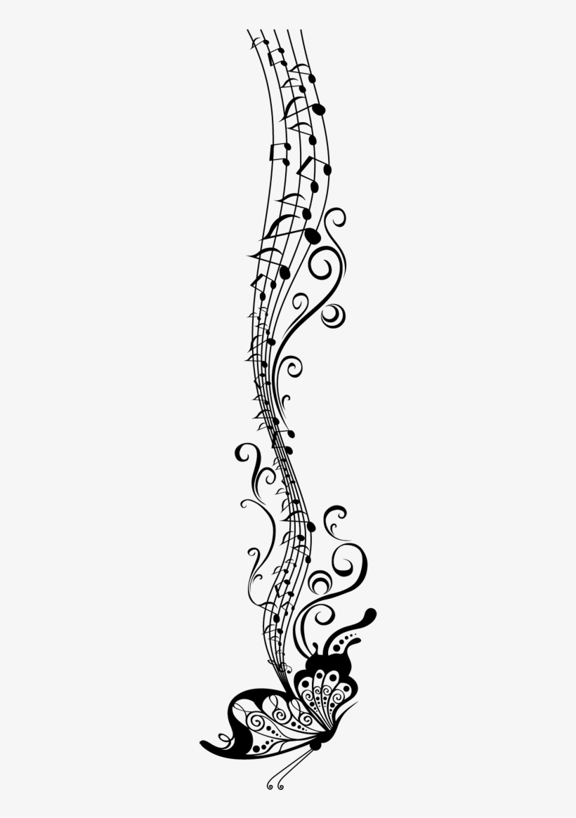Vinilo Decorativo Mariposa Musical - Butterfly Patterns, transparent png