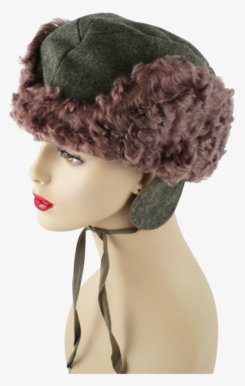 Russian Style Cossack Curly Lamb And Grey Wool Hat - Knit Cap, transparent png