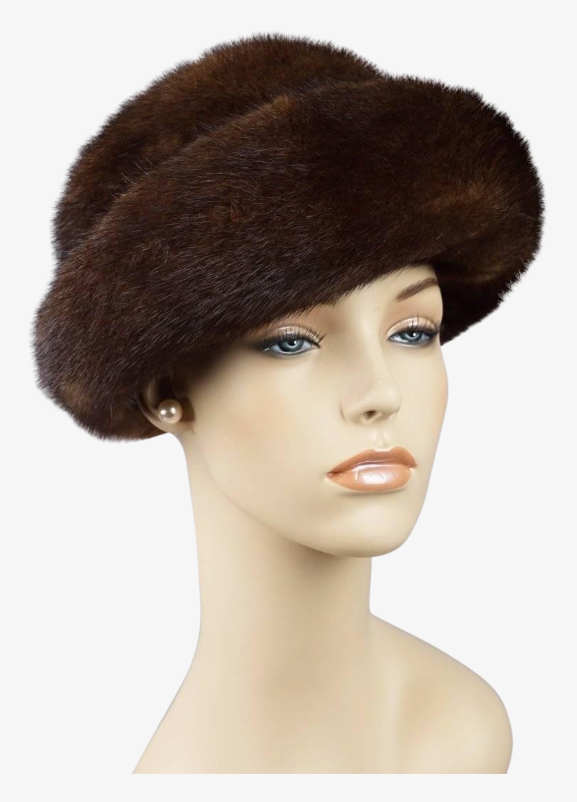 Vintage Russian Mink Hat Cloche Sz 22 1/2 - Lace Wig, transparent png