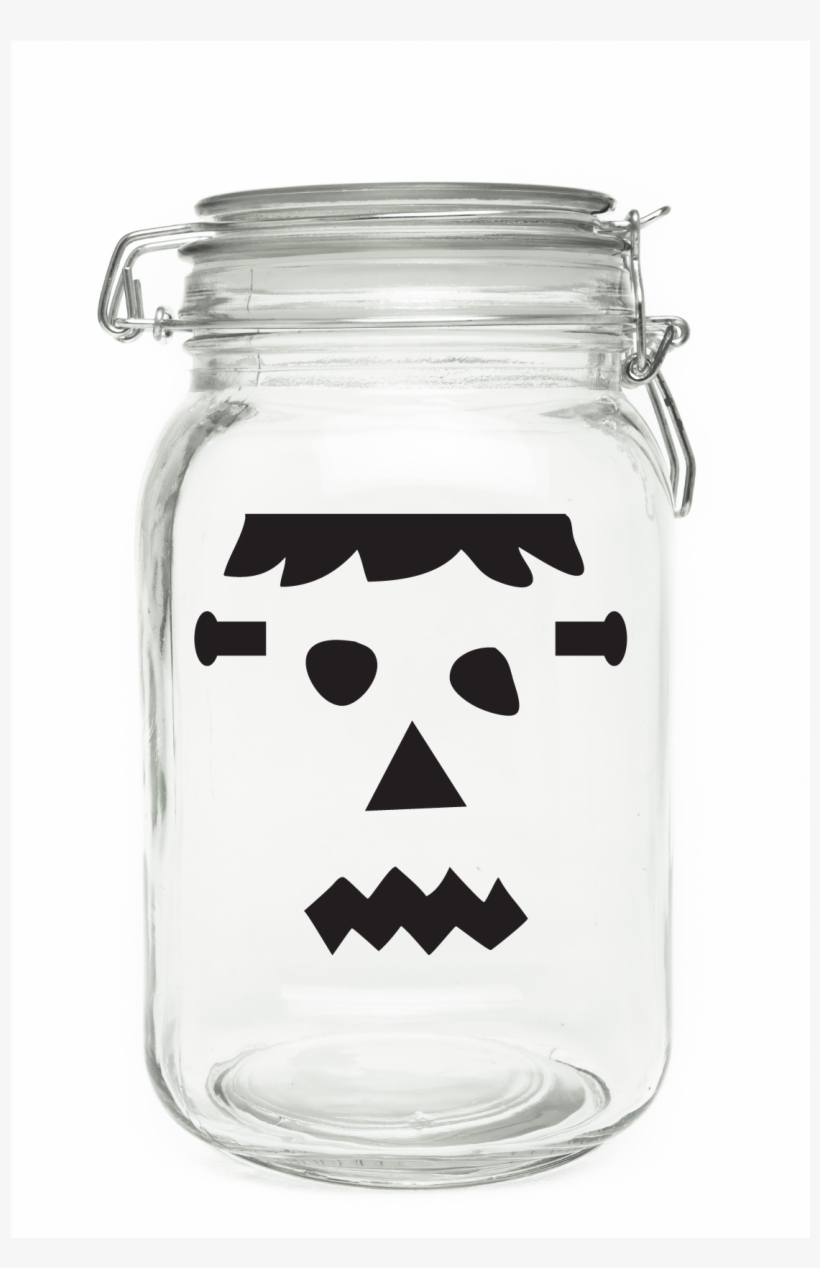 Frankenstein Face Mason Jar - Frankenstein Mouth Clipart, transparent png
