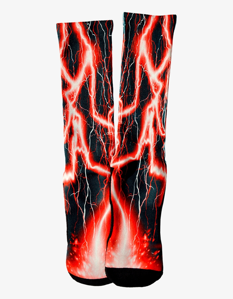 Red Lightning Crew Socks - Illustration, transparent png