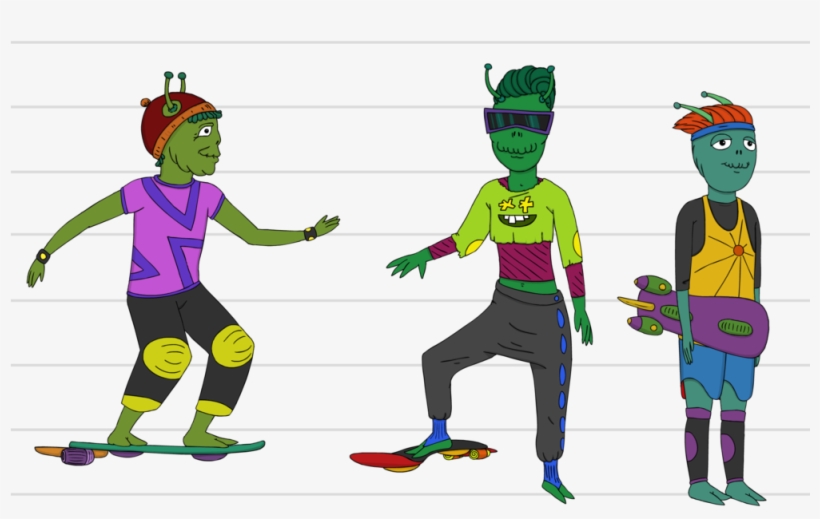 Jsa Ch 104 Alien Skaters Extras V04 Hs Copy 2 - Cartoon, transparent png