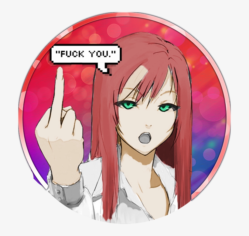 Second Version - Mittelfinger Anime, transparent png