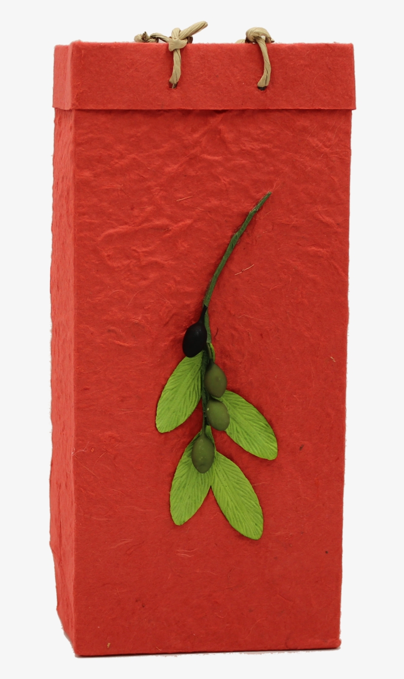Gift Bag - Handmade Paper - Olive Branch - Red - Double - Paper Bag, transparent png