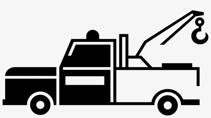 Vector Illustration Of Tow Truck Wrecker Recovery Vehicle - Pickup Truck, transparent png