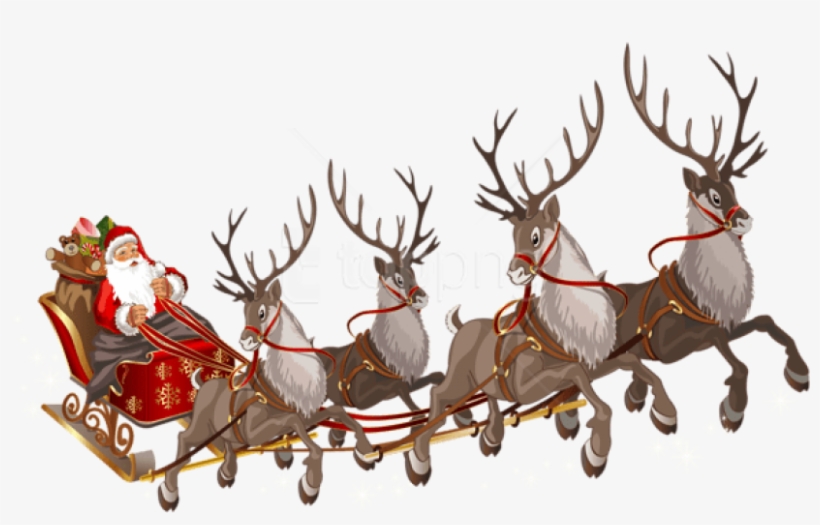 Free Png Santa Claus With Sleigh Png - Santa Sleigh Transparent Background, transparent png