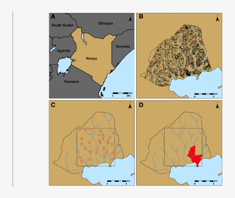 Map Of Kenya With Red Square Indicating Location Of - Diagram, transparent png