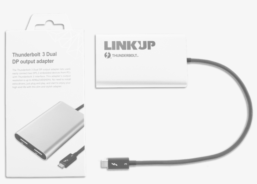 [certified] Linkup 2019 Thunderbolt 3 To Dual Displayport - Usb Cable, transparent png