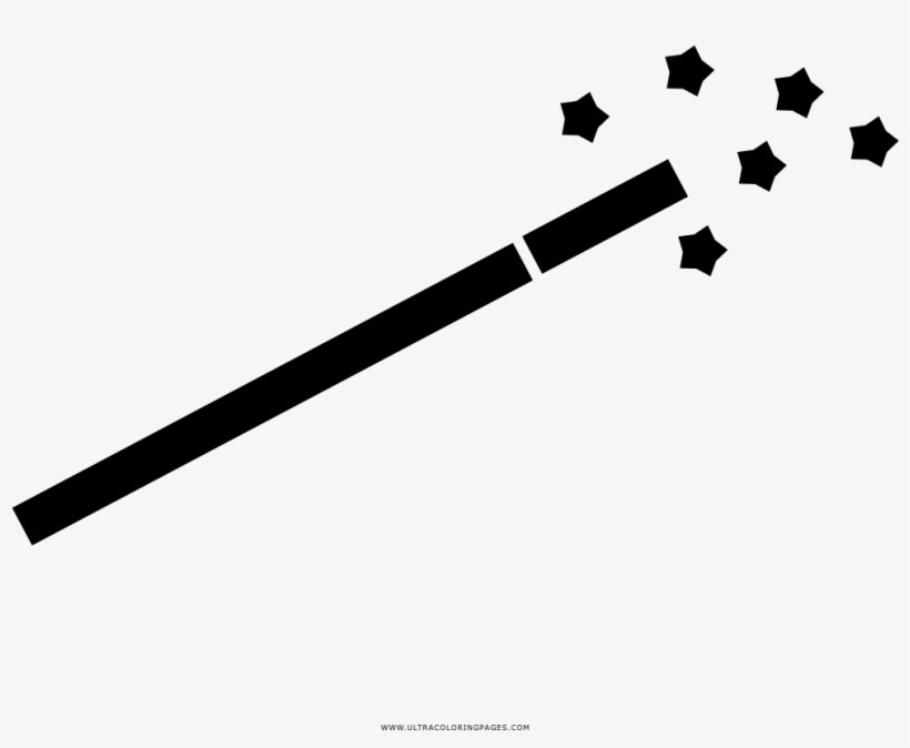 Magic Wand Coloring Page - Stick Wand Png, transparent png