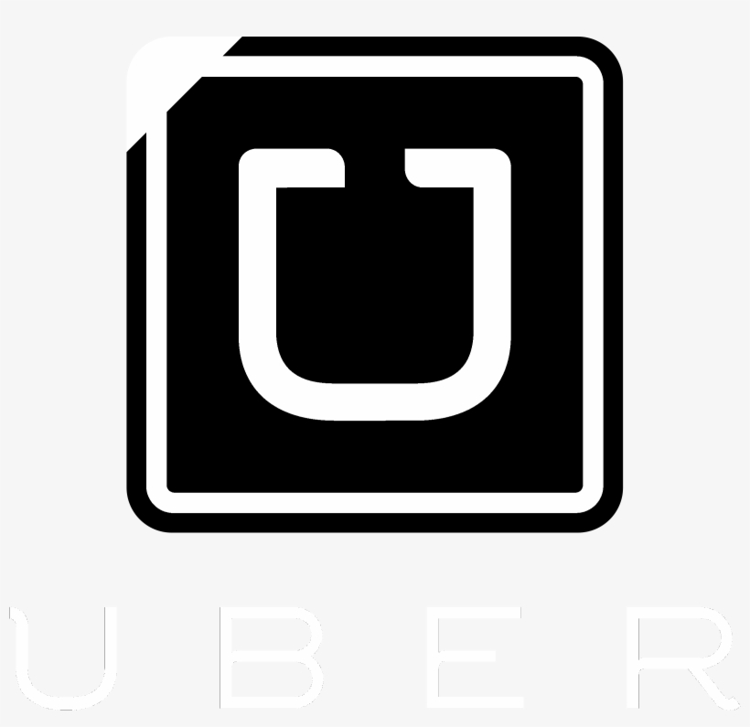 Uber Logo Black And White - Uber, transparent png