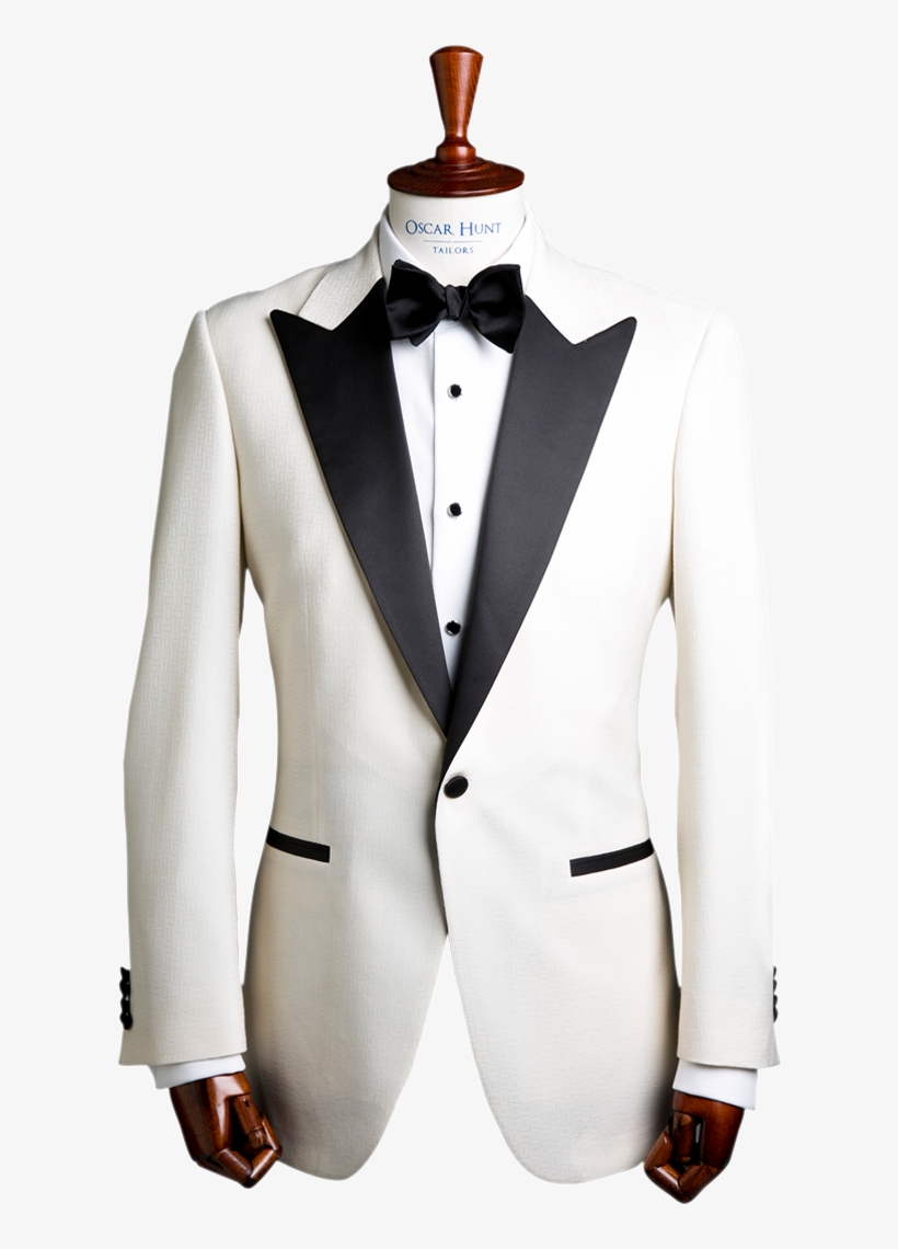 White Jacquard Dinner Jacket - Oscar Suit White, transparent png