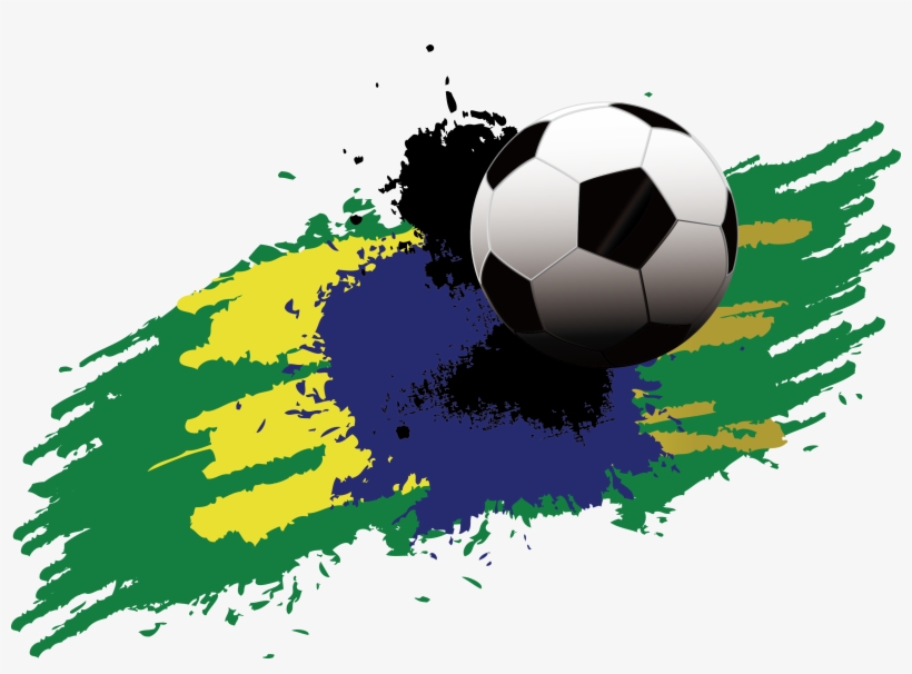 Fifa World Cup Football Player Clip Art - Brazil Colors Soccer Ball, transparent png