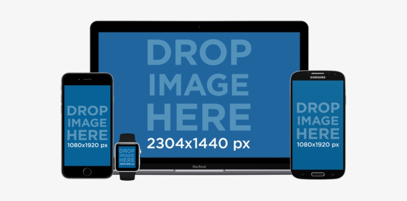 Macbook Iphone Apple Watch And Samsung Galaxy Mockup - Foursquare Check In Here, transparent png