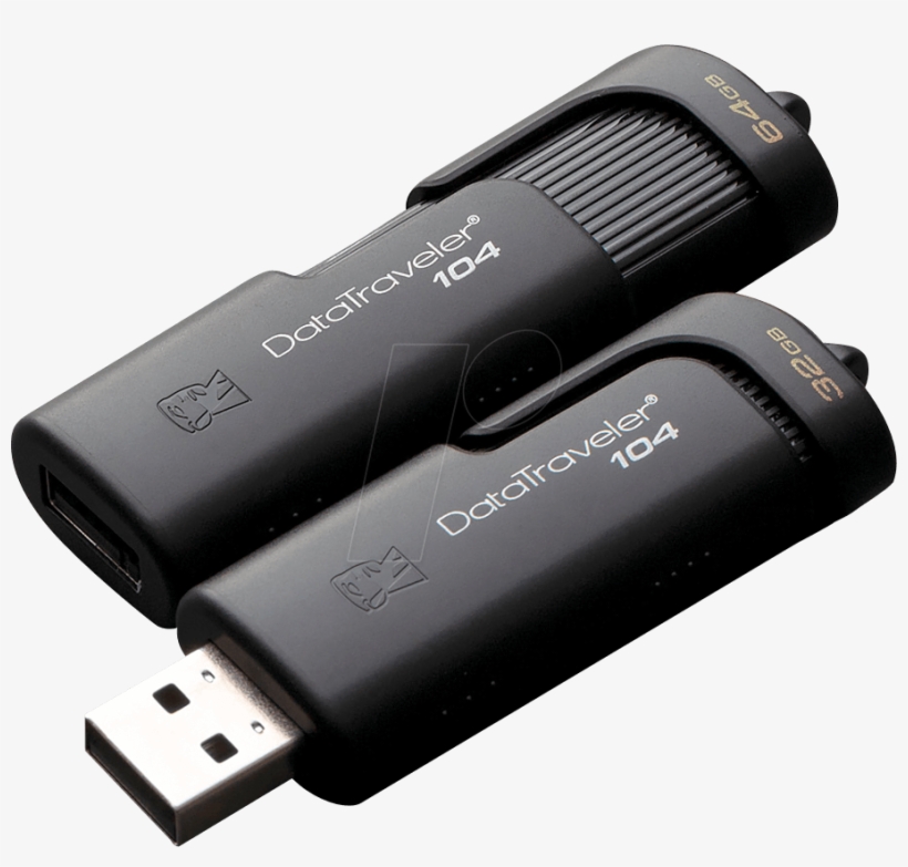 Usb Stick, Usb - Kingston 16gb Datatraveler 104, transparent png