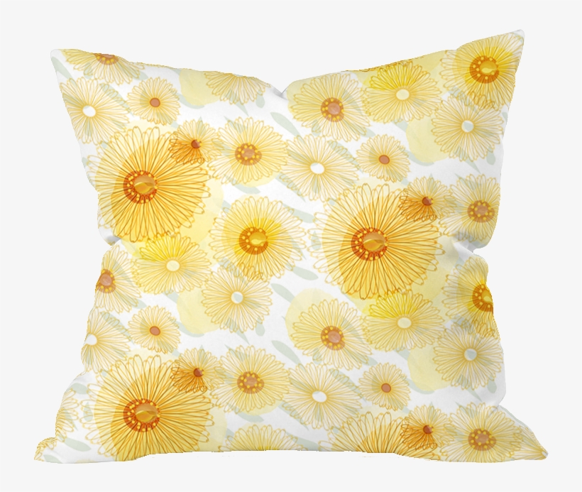 Field Marigold Floral Pillow Cover - Throw Pillow, transparent png