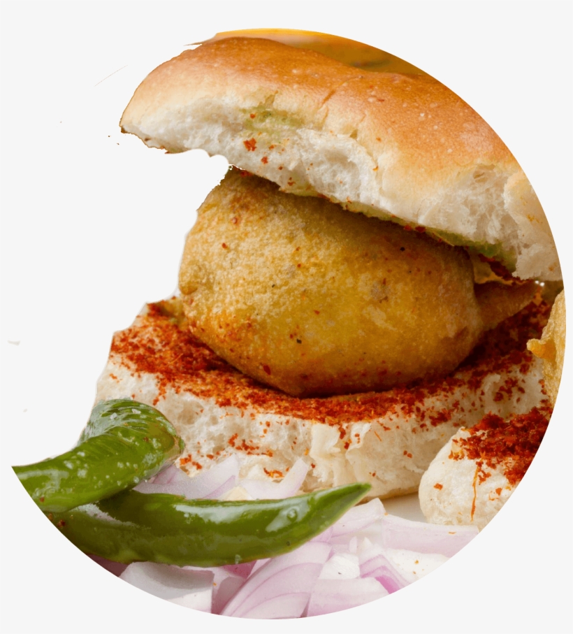 Veg Vada Pav ₹ 15, ₹ 25 With Cheese/butter - Traditional Food Of Maharashtra, transparent png