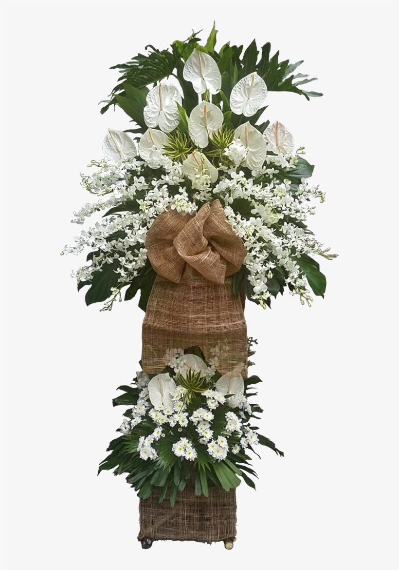 Funeral Spray Of Anthuriums And Orchids On A Stand - Bouquet, transparent png