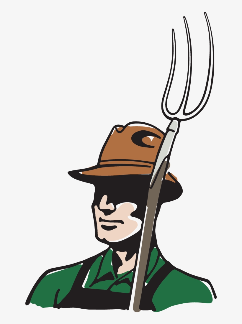Farmer With Hat And Pitchfork - Cartoon, transparent png