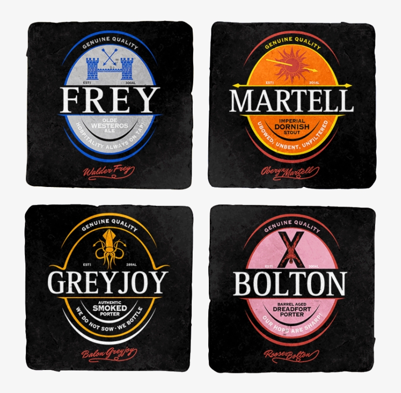 Game Of Thrones Family Crest Beer 4-coaster Set - Family Symbols Game Of Thrones, transparent png