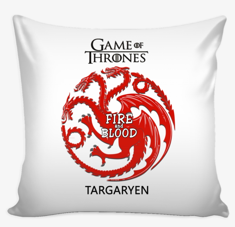 Game Of Thrones Pillow Cover Targaryen Fire And Blood - Game Of Thrones Targaryen Logo, transparent png