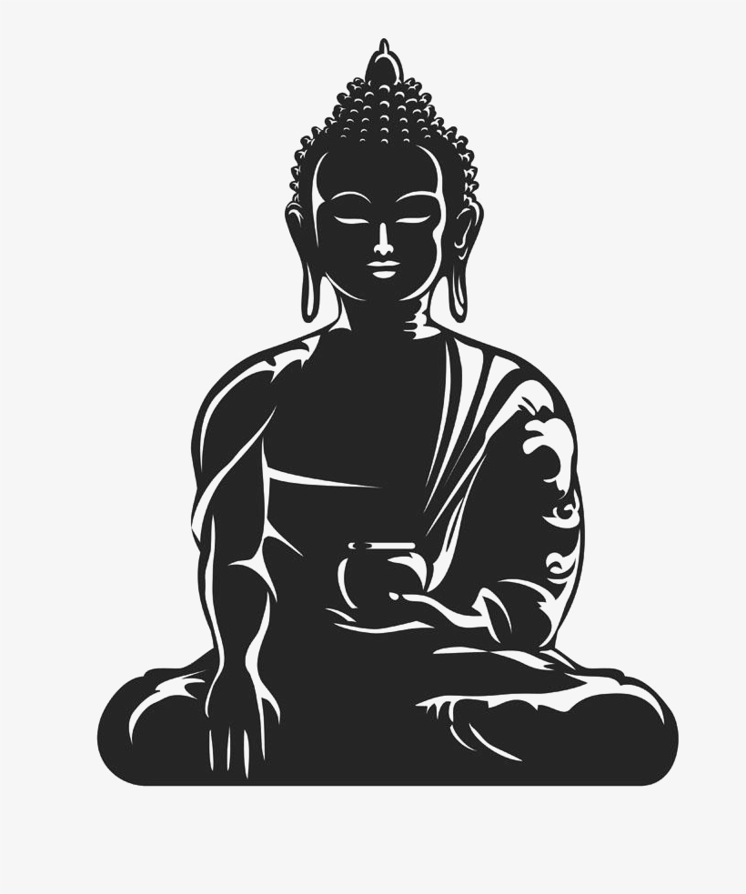 Png Library Stock Buddhist Clip Art Cut The Buddha - Buddha Black And White Png, transparent png