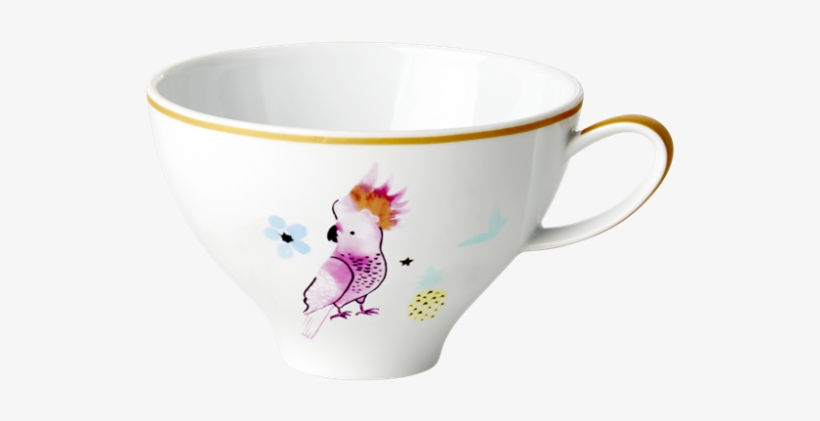 Porcelain Teacup With Cockatoo Print By Rice Dk - Cup, transparent png