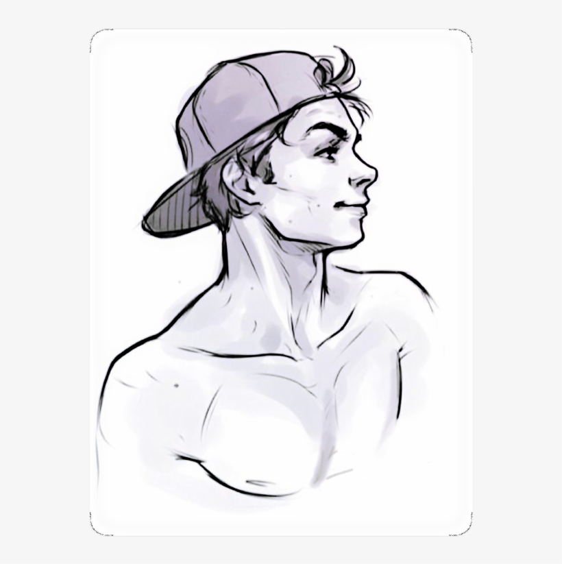 #guy #shirtless #backwardshat #drawing - Sketch, transparent png